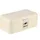 Relaxdays Brotkasten mit Deckel & Griff Beige,Silber