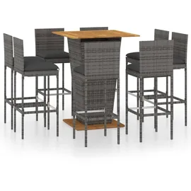 vidaXL Gartenbar-Set 9-tlg. Grau
