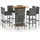 vidaXL Gartenbar-Set 9-tlg. Grau