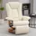 Homcom Relaxsessel Kunstleder 88 x 103 x 78 cm Cremeweiß mit Liegefunktion