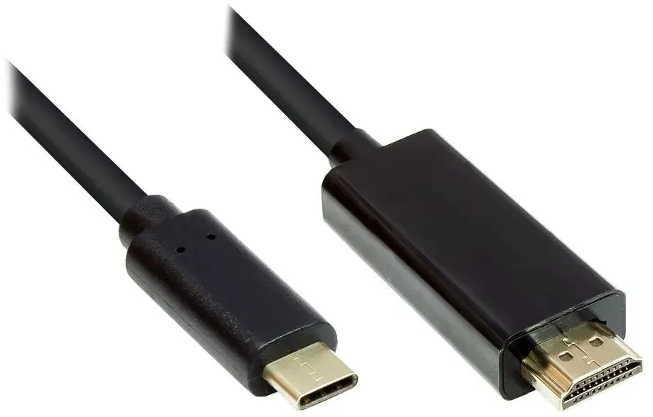 Alcasa GC-M0102 Videokabel-Adapter 3 m HDMI Typ A (Standard) USB Typ-C Schwarz