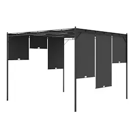vidaXL Gartenpavillon mit Seitenvorhang 3 x 3 m anthrazit