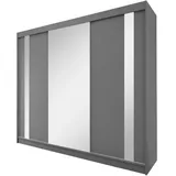 beautysofa Schwebetürenschrank Gaja 240 x 216 x 61 cm Grau
