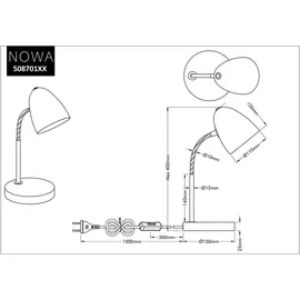 Nowa Tischlampe Grün 2 St.
