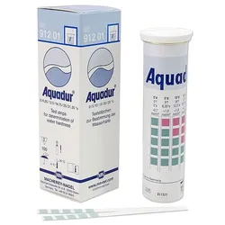 Aquadur Schnelltest-Stäbchen zur Bestimmung der Wasserhärte (0 bis 25° dH) - Dose mit 100 Stäbchen