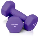 wuuhoo® Fitness Kurzhantel Set Jackie, Neopren Beschichtung, Hexagon Form, kleine Hanteln 2 x 1kg, 2 x 2kg, 2 x 3kg, 2 x 4kg, für Gym, Krafttraining, Indoor, Aerobic, Pilates, Outdoor Lila 2 x 2 kg