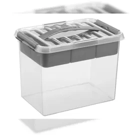 SUNWARE Q-Line Aufbewahrungsbox 30 x 20 x 22 cm 4-tlg. grau/transparent