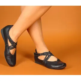 THINK! Damen CHILLI chromfrei gegerbte nachhaltige Halbschuhe, SCHWARZ 0000