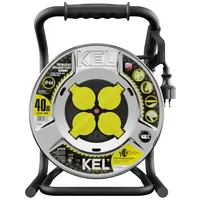 Plastrol Kabeltrommel 40m HEAVY LINE 3x2,5mm Schwarz Metalltrommel 4x