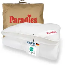 Paradies Kunstfaserbettdecke Prima, Bettdecke 135x200 cm, 155x220 cm und 200x200 cm, Füllung: 100% Polyester, Bezug: 100% Baumwolle, Ganzjahresdecke 135 x 200cm, Made in Germany weiß 135 cm x 200 cm