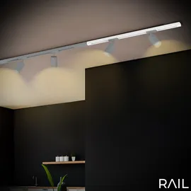 Briloner LEUCHTEN Schienensystem-Schienen "RAIL", weiß matt, B:3,4cm H:1,9cm L:75,22cm, Stromschienensysteme, Stromschiene 0,75 m Weiß Schienensystem Rail Wohnzimmer Büro Küche