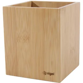 Sigel Stiftehalter Eyestyle braun Bambus 9,2 x 9,2 x 10,6 cm