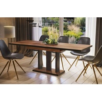 Endo-Möbel Esstisch Appia Special 130 - 210 cm bi colour erweiterbar ausziehbar Säulentisch Küchentisch (Stirling Eiche)