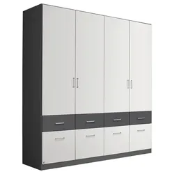 Drehtürenschrank Aalen in Grau/Weiß