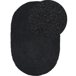 Teppich DEMIRCI 160 x 230 cm Jute Schwarz