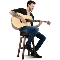 Classic Cantabile Pub-Hocker Gitarrenhocker dunkel gebeizt
