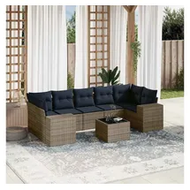 vidaXL Gartensofa-Set 8-tlg. grau Polyrattan
