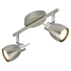 BRILONER LED Deckenleuchte, 2er Spot, Nickel - matt