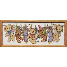 Design Works Crafts Kreuzstich Stickpackung Teddies auf der Leine, Zählmuster