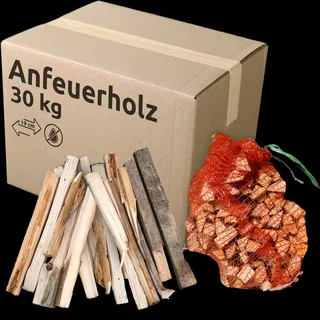 holz4home Anfeuerholz ca. 30Kg Kaminanzünder Anzündholz Grillanzünder Getrocknet