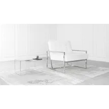 s-style möbel Loungesessel Tampa Bouclé 84 x 81 x 89 cm Weiß/Silber