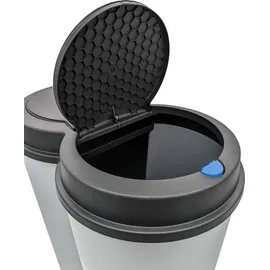 Spetebo Abfalleimer 2x25 Liter Duo Bin - Farbe: grau mit praktischem Klappverschluss Mülltrenner