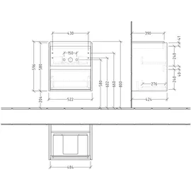 Villeroy & Boch Waschtischunterschrank 2 Auszüge 52,2 x 59,6 x 42,4 cm Soft Green