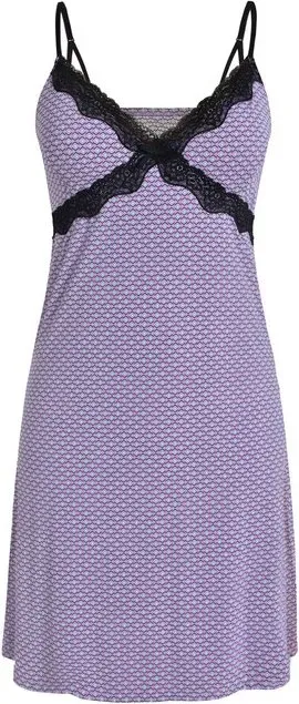 IZURIA Schwarzes schmales Spitzenkleid mit V-Ausschnitt und Lavendel-Trägern Größe XL
