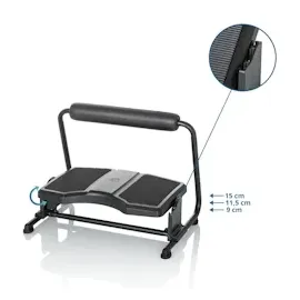HJH Office Fußstütze PODI F Kunststoff Schwarz ergonomische Fußablage höhenverstellbar & neigbar, inkl. Beinablage, 830111