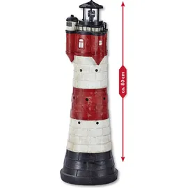 Westerholt Solar Leuchtturm Roter Sand Polyresin 78 cm inkl. LED weiß