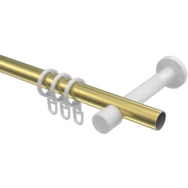 Interdeco GARDINENSTANGE Prestige Elanto 540 cm (geteilt in 3 x 180 cm), 1-läufig, 20 mm Ø Messing-Optik