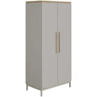 Paidi Kinderkleiderschrank Benne 94,8 x 201,9 x 55,6 cm Eiche massiv grau lackiert