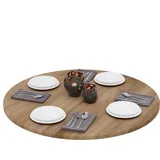 LAMO MANUFAKTUR Tischplatte rund 100 cm aus Naturholz Holzplatte für Esstisch, Küchentisch, Bistrotisch Stärke: 28 mm Farbe: Nussbaum
