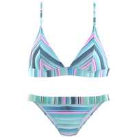 VENICE BEACH Triangel-Bikini Damen gestreift-türkis Gr.32 Cup A/B