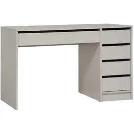 beautysofa | Schminktisch MALTA Kaschmir 120 cm mit 5 Schubladen, flexibel rechts/links montierbar – Moderner Bürotisch, funktionaler Arbeitstisch - Beige