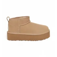 UGG für Frauen/Mädchen. 1157791K Klassische Ultra Mini Plateau-Stiefeletten aus Leder beige (31), 3 bis 5 cm, Keine, Lässig, Heimtextilien,
