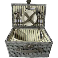Hti-Living Picknickkorb für 2 Personen Finie 1 St. 38 x 28 x 18 cm grau