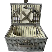 Hti-Living Picknickkorb für 2 Personen Finie 1 St. 38 x 28 x 18 cm grau