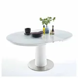 Pharao24 Säulen-Esstisch Florentinas, mit runder Tischplatte, ausziehbar weiß