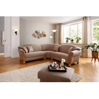 Home Affaire Ecksofa »Milano Vintage, L-Form«, mit Federkern, Bezug in Vintageoptik, incl. 4 Zierkissen, beige