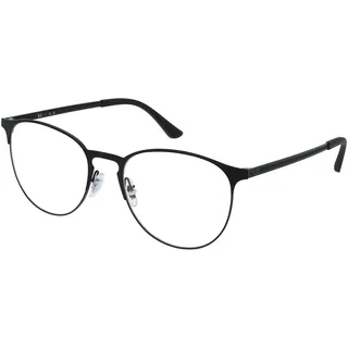 Ray-Ban RX6375 Unisex-Brille inkl. Gläser Vollrand Panto Metall-Gestell 51mm/18mm/145mm, schwarz