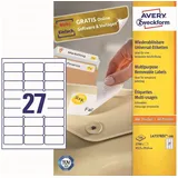 Avery Zweckform Etiketten L4737REV-100 weiß 63,5 x 29,6 mm