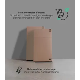 mokebo Eckschreibtisch Eiche, Weiß, Holzwerkstoff, 145x77x65 cm, Arbeitszimmer, Schreibtische, Eckschreibtische