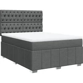 vidaXL Boxspringbett 140 x 200 cm Dunkelgrau