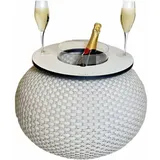 cootab cooler table Beistelltisch Ø 40 x 55 cm Champagner/Weiß