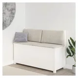 vidaXL Sitzbank Weiß 110x41x76,5 cm Massivholz Kiefer