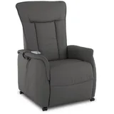 MACOShopde by MACO Möbel Raburg Fernsehsessel mit Aufstehhilfe, Relaxsessel mit Liegefunktion, elektrisch mit Fernbedienung, 2 Motoren, Taschenfederkern/Komfort-Polsterung, bis 120 kg belastbar, Echtleder & Kunstleder, Marie, Schiefer-Grau