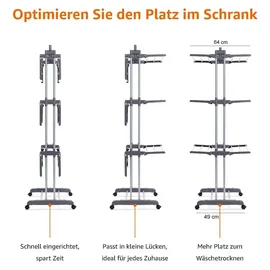 Amazon Basics Turm-Wäscheständer 1,73 m grau