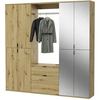 Inn.furn Garderobe Artisan Eiche 183 cm flexible Inneneinteilung Line-Up