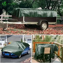 VOUNOT Abdeckplane 1,5 x 6 m Silber-Grün
